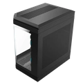 Gabinete Gamer Liketec Unreal Dark Black Cube Design Mid Tower Vidro Temperado