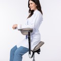 Cadeira Mocho Ergonômico Exclusiva 360° Graus Com Apoio e Suporte Cinza