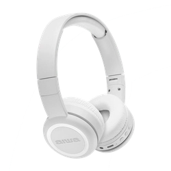 Fone de Ouvido Headphone AIWA Bluetooth Drive 30mm, Branco, AWS-HP-03-W