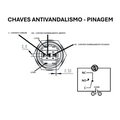 Chicote Para Botao De Chaves Anti Vandalismo Nwt 15cm