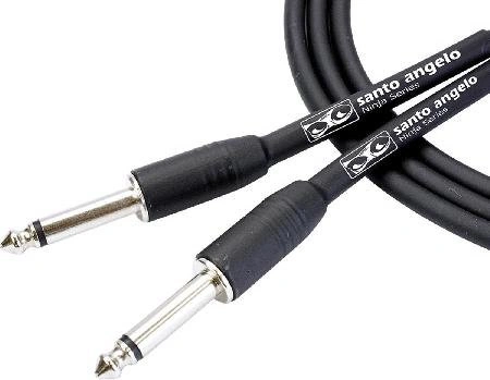 Cabo de Guitarra Ninja Cable 0,20 Mm Conector P10/p10 15ft 4,57 Metros Preto
