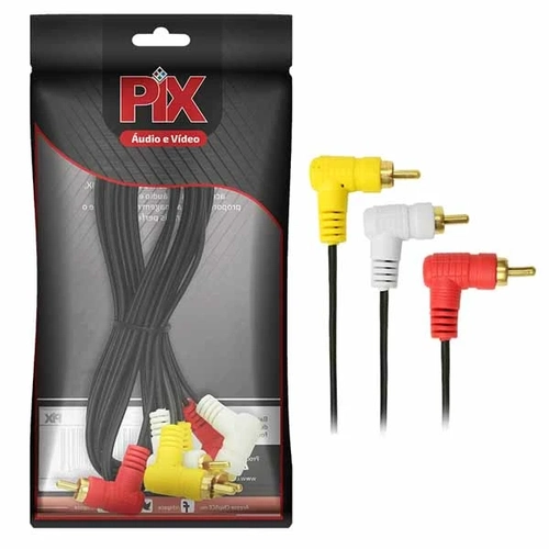 Cabo 3rca P/ 3rca 90° - 1.8m - Gold