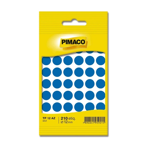 Etiqueta Adesiva TP-12 12mm Azul - Pimaco