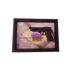 Quadro Moldura Decorativa (Beretta 9mm)