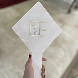 Espelho Rosado Madrepérola - Logo alto relevo inicial ou desenho