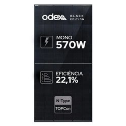 Painel Solar FULL BLACK 570W N-TYPE 144 CELULAS