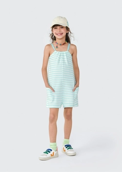 Macaquinho Curto Listrado Verde Hering - Feminino