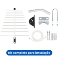 Antena Digital Externa Log para Tv Hdtv/uhf/4k 12dbi 20 Elementos Com Kit de Instalação Lu-20-plus