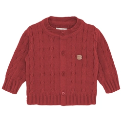 Casaquinho Tricot Trançado Unissex - Vermelho