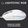 Mouse Gamer Logitech G203, LIGHTSYNC, Branco - 910-005794