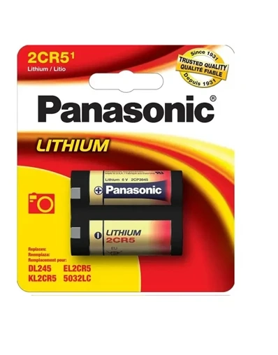 Bateria Lithium 2CR5 - Panasonic 6V. cartela com 1 unidades.