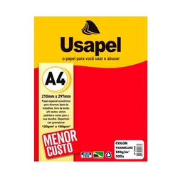 Papel A4 Vermelho 180g/m² 210mmX297mm Cx 50 Unidades Usapel