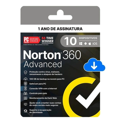 360 Advanced Norton 10 Dispositivos 12 Meses Esd - 21447601