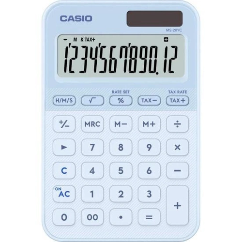 Calculadora De Mesa Casio Ms20yc 12 Dígitos Azul