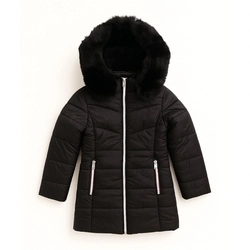 Jaqueta Puffer Capuz com Pelinho e Forro Peluciado Grand Bazar - Feminina