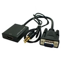 Adaptador Vga Macho P/ Hdmi Femea C/ Saída De Áudio Fy-550