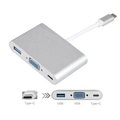 Adaptador Type-c P/ Usb 3.0 / Vga E Type-c (3 Em 1) Ref. Ar-09