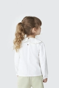 Blusinha Manga Longa com Gola Boneca Off White Hering - Feminina