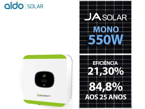 Gerador De Energia Solar Growatt Laje Solar Group Growatt Gf 2,75kwp Ja Deep Blue Mono 550w Mic 2.5kw 1mppt Mono 220v
