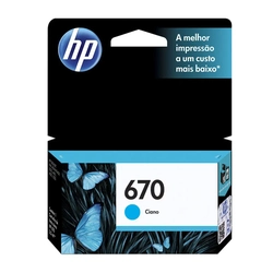 Cartucho De Tinta Original HP 670 Ciano CZ114AB 3,5ml