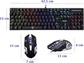 Kit Teclado Mecânico e Mouse 6 botões Gamer RGB com Fio Switches Blue TE131 - Knup