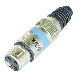 Conector Canon Femea Csr Q-33bl Niquel Azul Pe Borracha