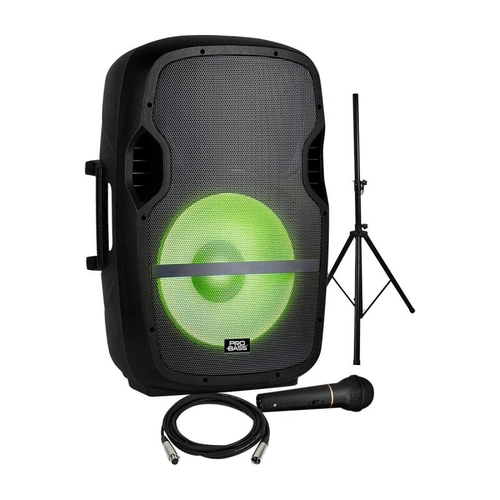 Caixa Amplificada Elevate Lp Usb/sd/bt 15 200w, Acompanha Suporte, Microfone Com Fio, Controle Remoto, Led