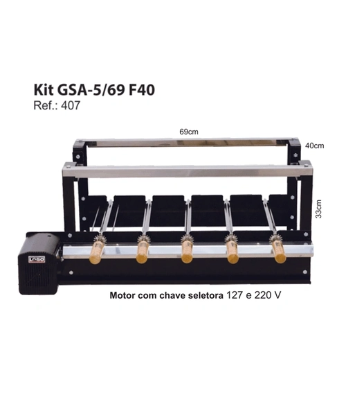 Kit Giratório Simples Alvenaria Gsa 5/59 com 5 Espeto Linha F40