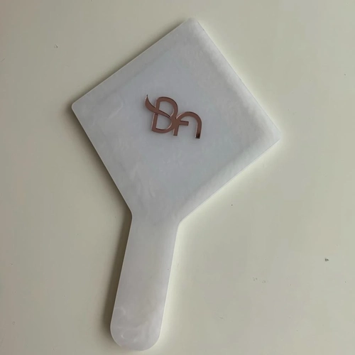 Espelho Madrepérola Branco  - Logo alto relevo inicial ou desenho