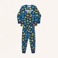 Conjunto Pijama Malha Manga Longa Estampado Monster Squad Azul Fakini - Masculinho