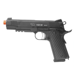 Pistola Airsoft 1911 Warrior Black R28 BK QGK GBB 6mm - QGK