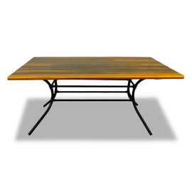 Mesa Tradicional em Alumínio Epóxi e Fibra Sintética com Madeira Maringá