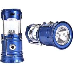 Lampião Solar c/Lanterna USB Recarregável Portátil Azul (SH-5800T)
