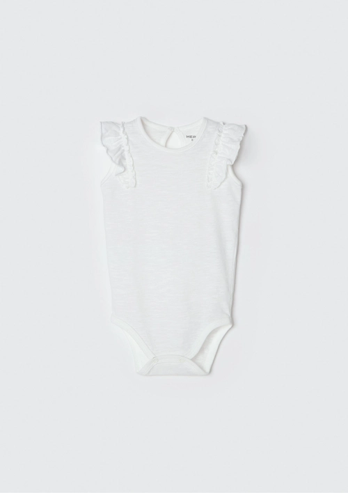 Body Regata Babado Off White Hering - Feminino