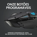 Mouse Gamer Logitech G502, Hero 16k, Lightspeed, Recarregável, RGB Lightsync, 11 Botões, 16000DPI, Sem Fio - 910-005566