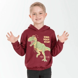 Blusão Moletom Peluciado com Capuz Dino Rock Cativa - Masculino