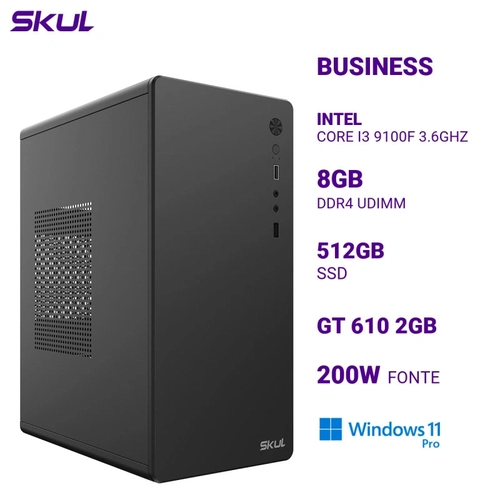 Computador B300 Core I3 9100f 3.6ghz Memória 8gb Ddr4 Ssd 512gb Gt 610 2gb Fonte 200w Windows 11 Pro