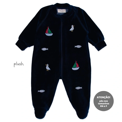 Macacão Manga Longa Zíper Plush Masculino – Navy