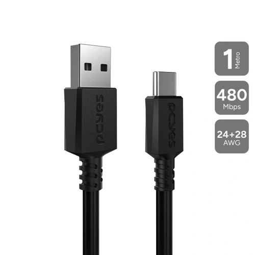 Cabo Usb a 2.0 Macho P/ Usb Tipo-c - Preto - 1 Metro - Puacp-10