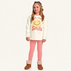 Conjunto Blusão Moletom e Legging Smile Coral Fakini - Feminino