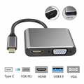 Adaptador Type-c P/ Usb 3.0 / Hdmi / Vga E Type-c (4 Em 1) Ref. Fy-788