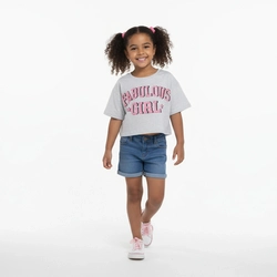 Camiseta Manga Curta ByGus Fabulous Feminina - Cinza