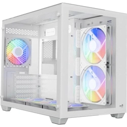 Gabinete Gamer Aerocool Dryft Mini Branco Com 6 Fans Argb Lateral Vidro