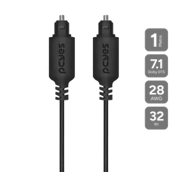 CABO OPTICO TOSLINK MACHO 1M - POD-1 - PCYES