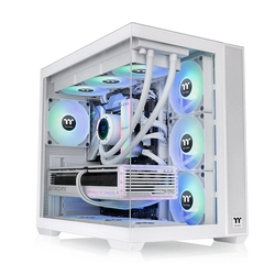 Gabinete Gamer Thermaltake View 380 TG, ARGB, Painel de Vidro, MID-Tower, 4x120mm, Snow - CA-1Z2-00M6WN-00