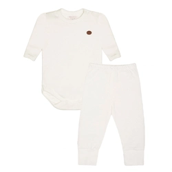 Conjunto Body Manga Longa Com Mijão Mini&Co Unissex - Marfim