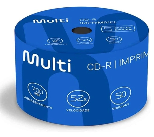 Cd-r 52x de Velocidade Com 50 e Capacidade de 700mb Shrink Cd051