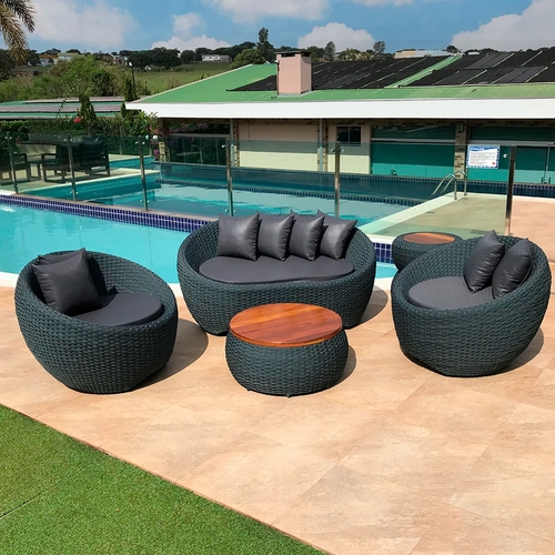 Jogo de Sofá  em Corda Náutica e Alumínio Hibisco