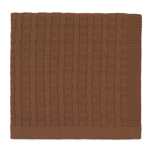 Manta Tricot Trançada Marrom - Unissex