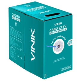 Cabo Multicameras 4 Pares Trancados 24awg Cca 0,49mm P/ Cftv 300 Metros Azul